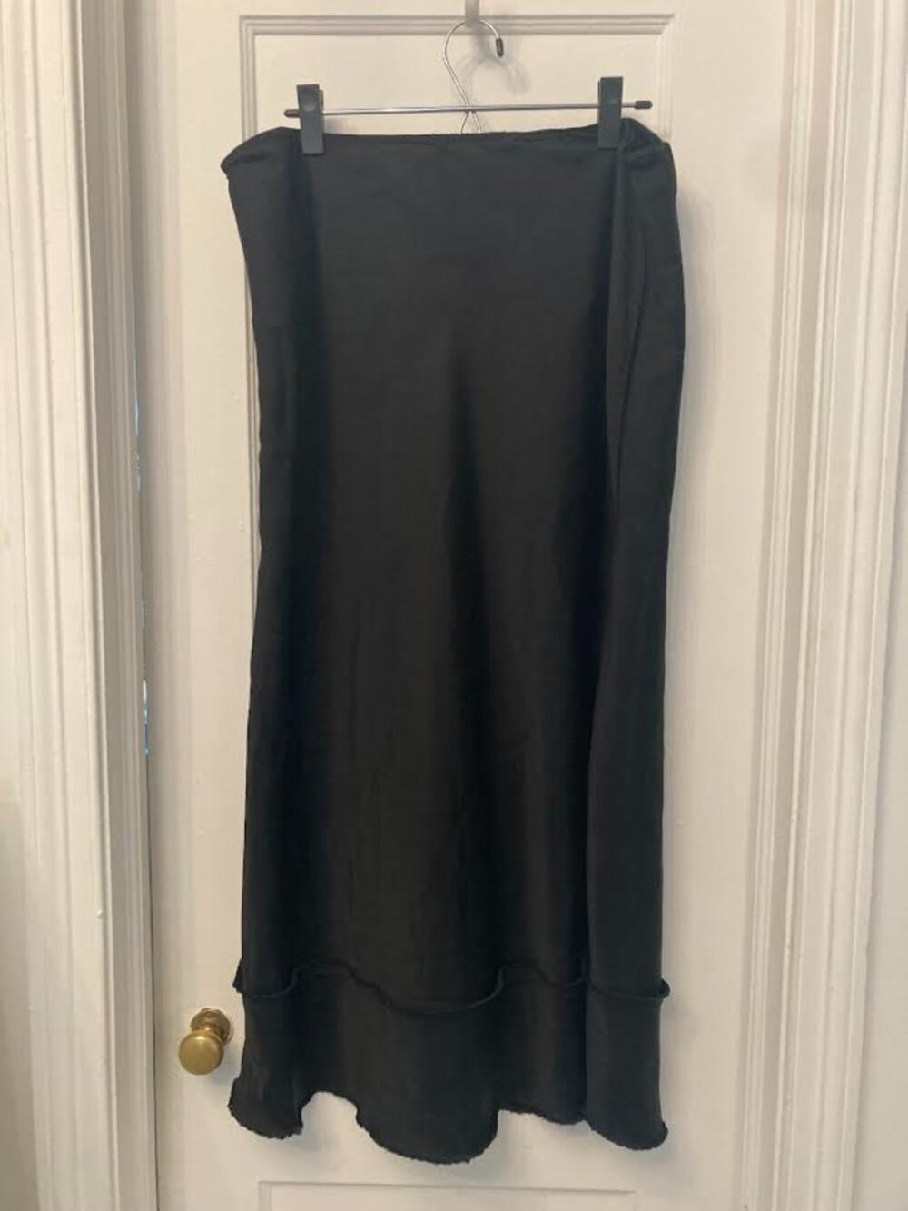 Black Frayed Hem Maxi Skirt XL